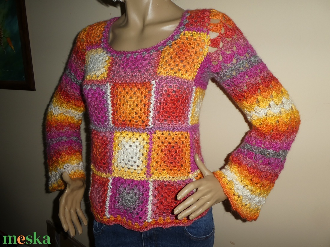 horgolt felső s-m-es - ruha & divat - női ruha - mellény - Meska.hu