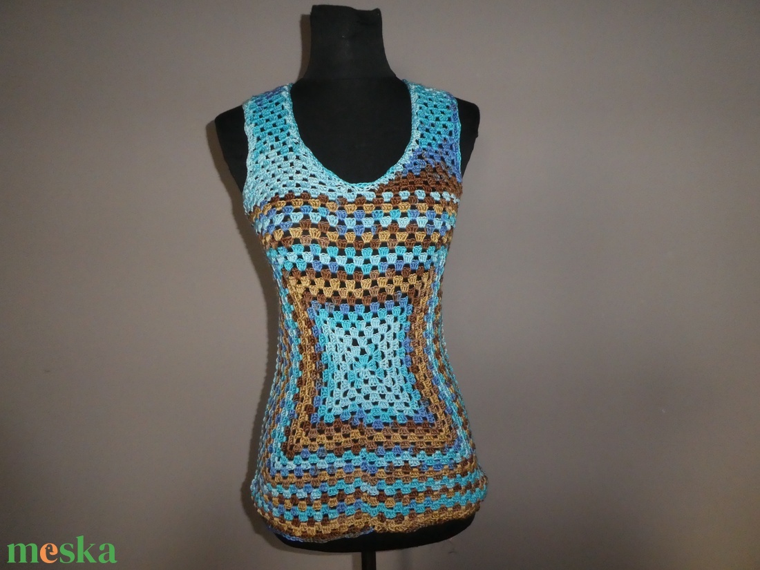 horgolt felső s-es  - ruha & divat - női ruha - mellény - Meska.hu