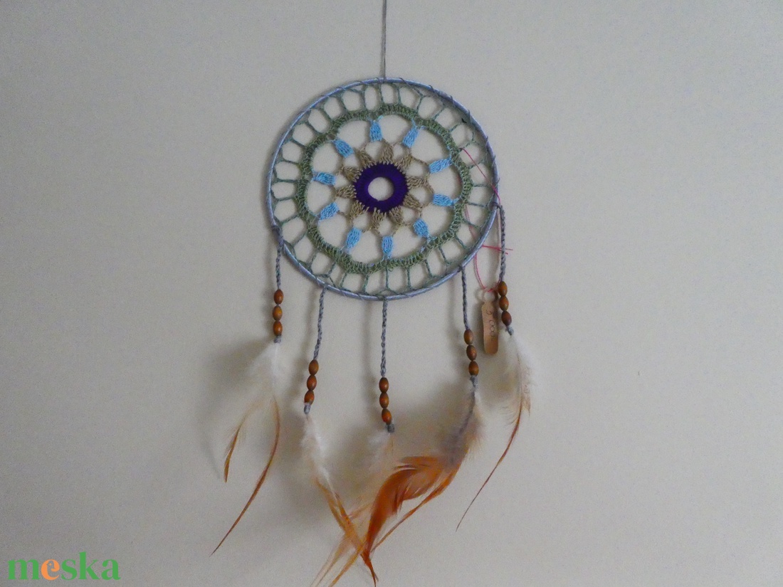 horgolt álomfogó álomcsapda  - otthon & életmód - dekoráció - fali és függő dekoráció - álomfogó - Meska.hu