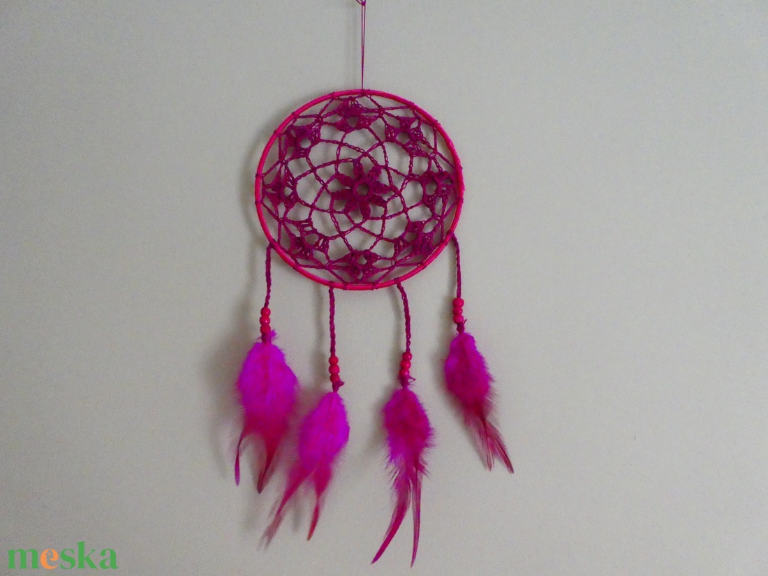 horgolt álomfogó álomcsapda  - otthon & életmód - dekoráció - fali és függő dekoráció - álomfogó - Meska.hu