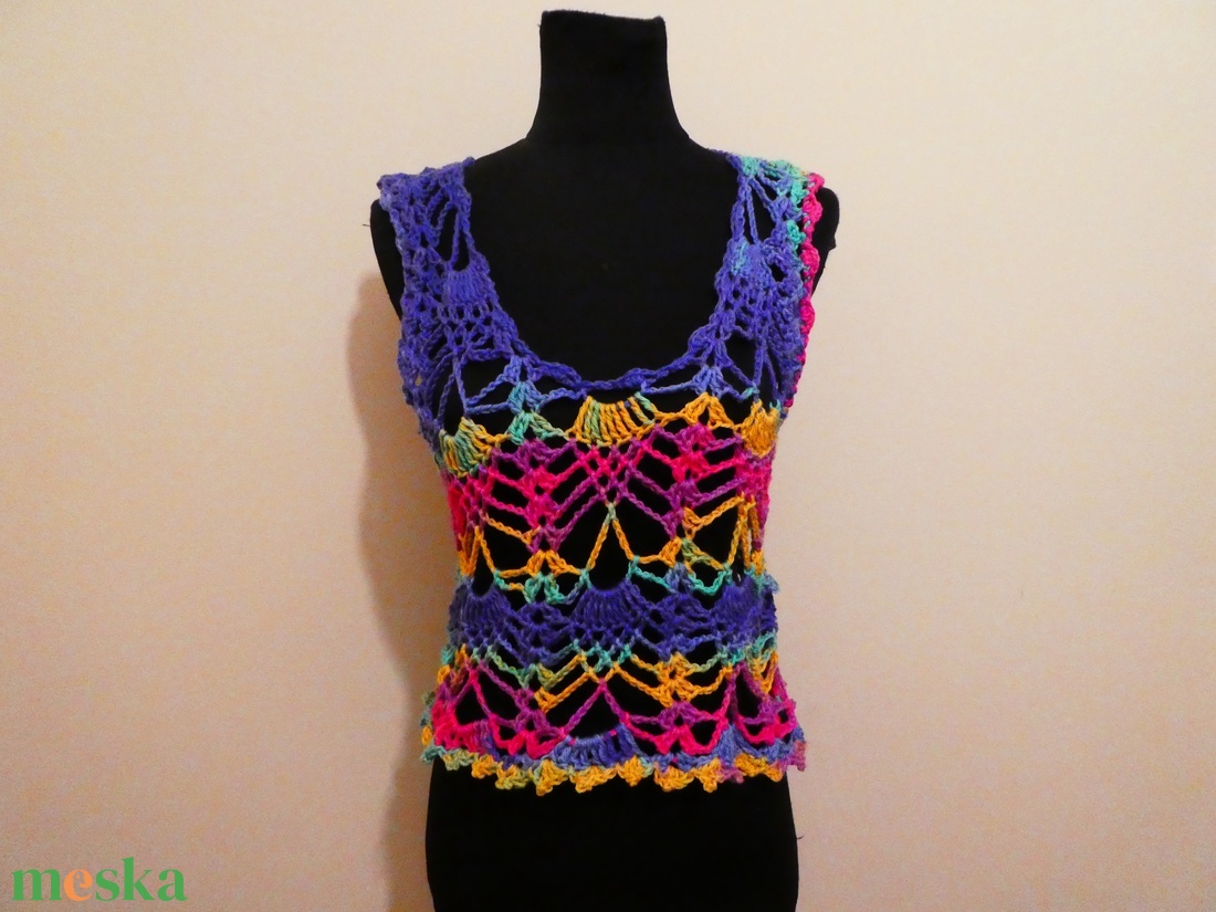 horgolt felső  - ruha & divat - női ruha - póló, felső - Meska.hu