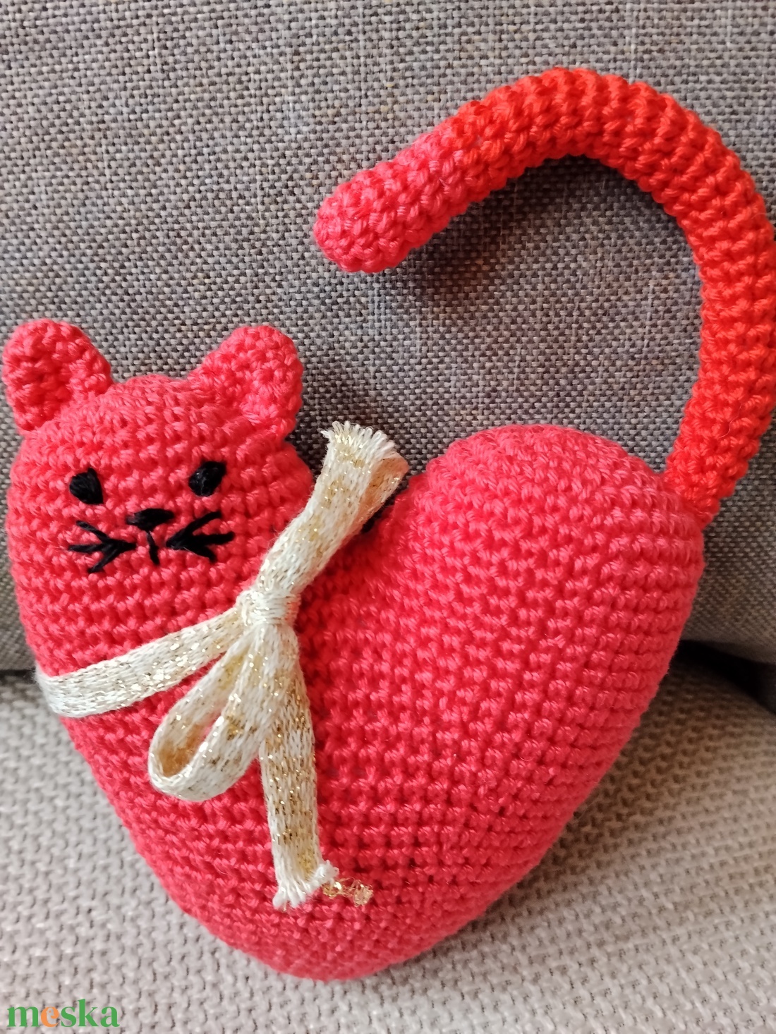 Cicás szív  - játék & sport - plüssállat & játékfigura - cica - Meska.hu