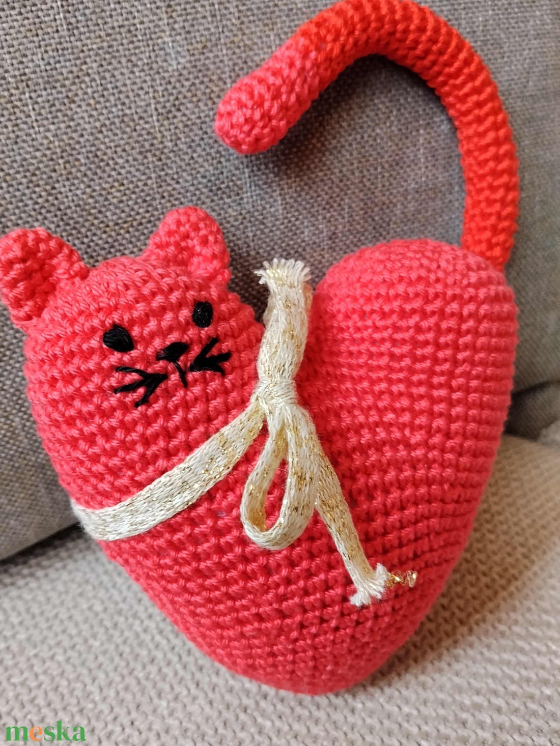 Cicás szív  - játék & sport - plüssállat & játékfigura - cica - Meska.hu