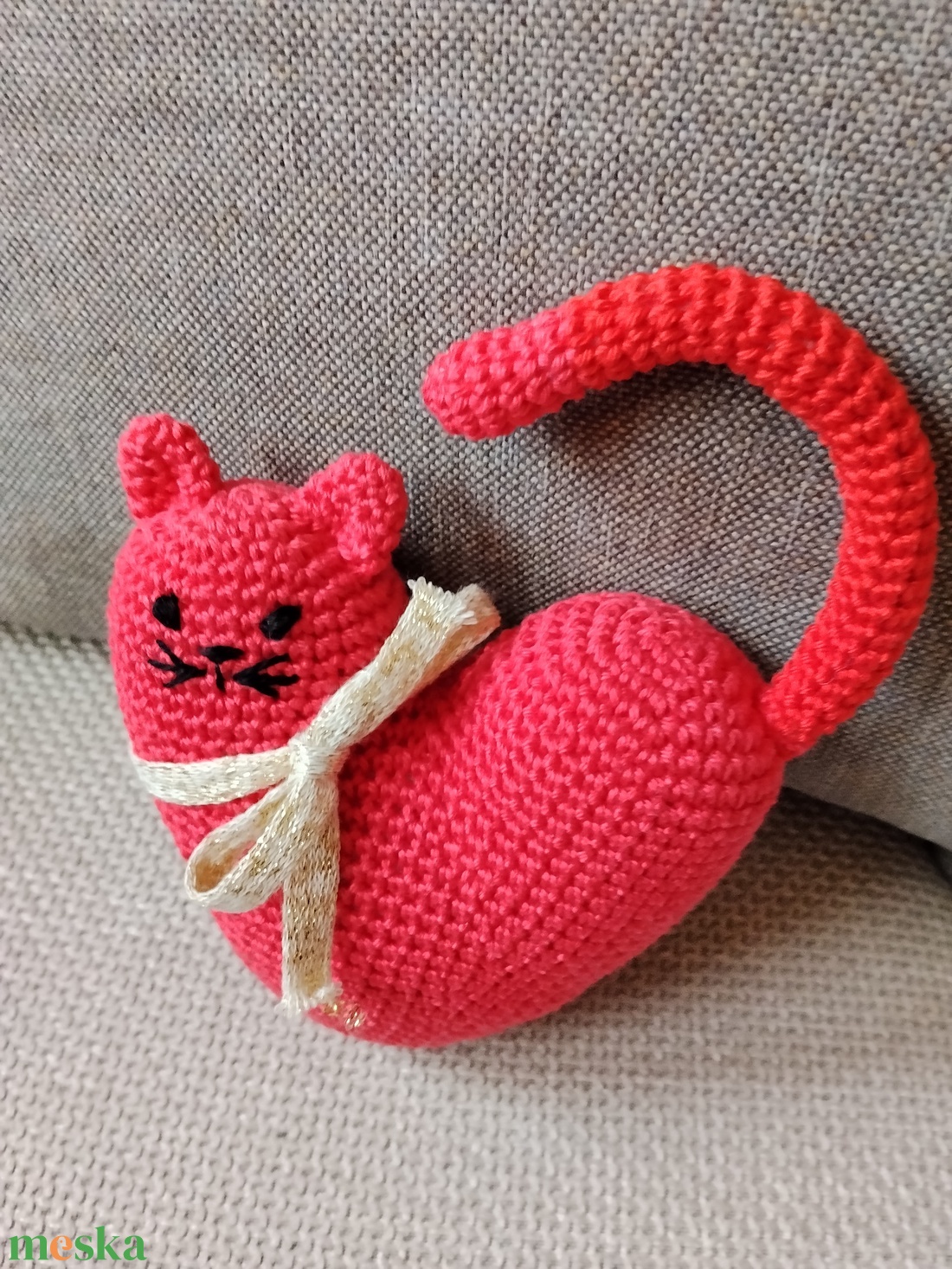 Cicás szív  - játék & sport - plüssállat & játékfigura - cica - Meska.hu