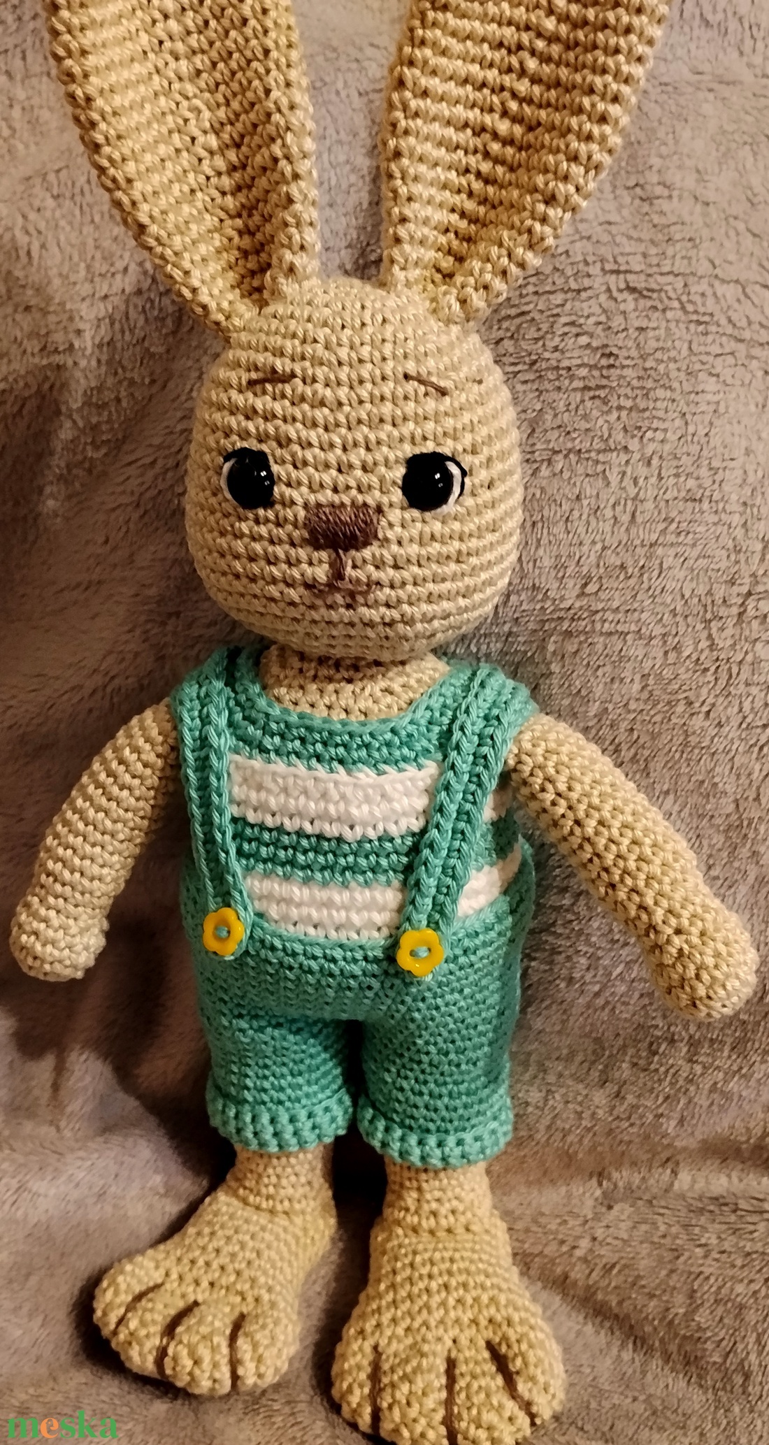 Horgolt nyuszi fiú  - játék & sport - plüssállat & játékfigura - nyuszi - Meska.hu