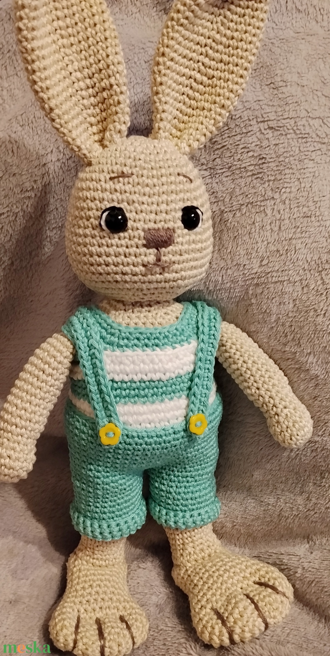 Horgolt nyuszi fiú  - játék & sport - plüssállat & játékfigura - nyuszi - Meska.hu