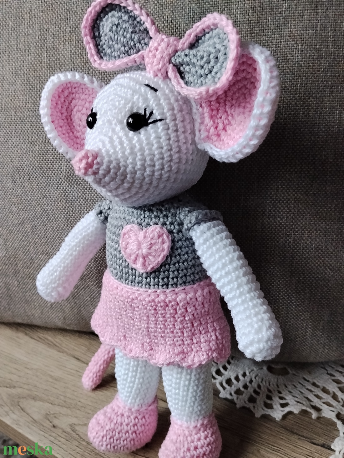 Horgolt egér  - játék & sport - plüssállat & játékfigura - egér - Meska.hu