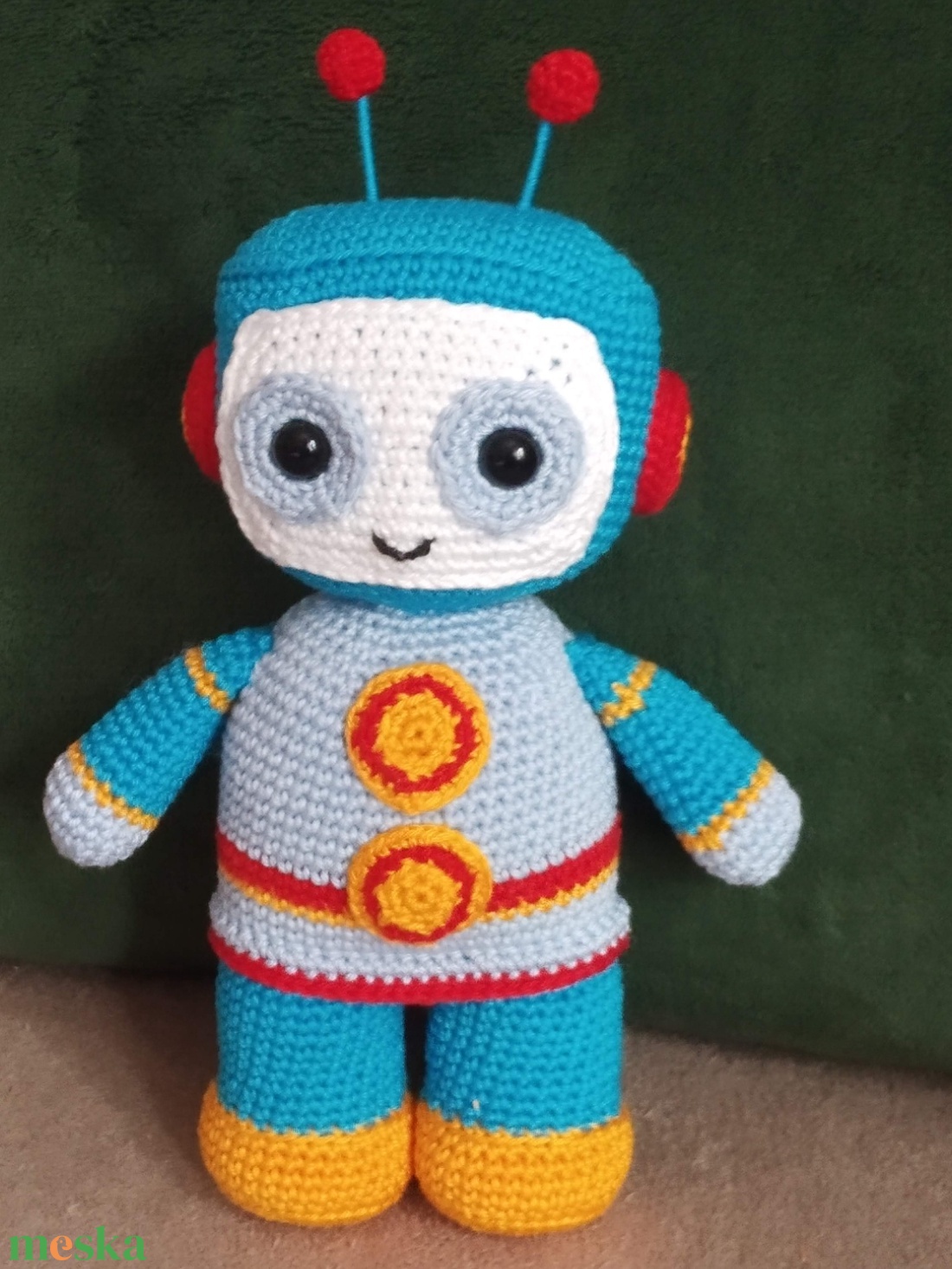Horgolt robot  - játék & sport - plüssállat & játékfigura - robot & gép - Meska.hu