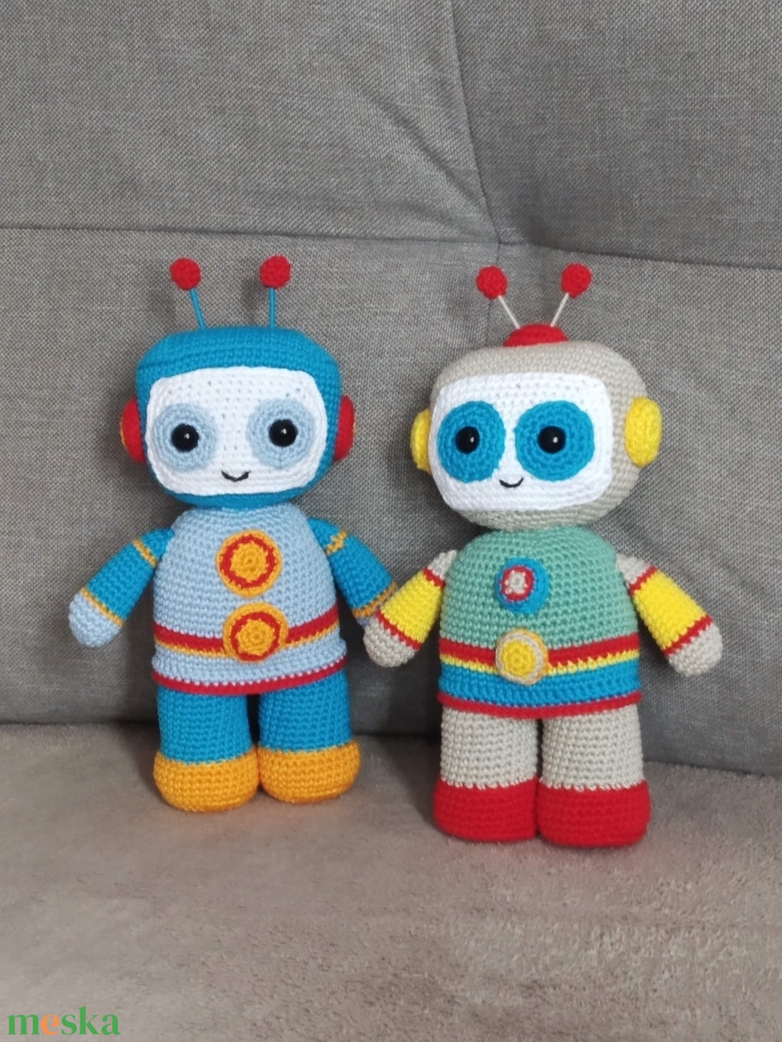 Horgolt robot  - játék & sport - plüssállat & játékfigura - robot & gép - Meska.hu