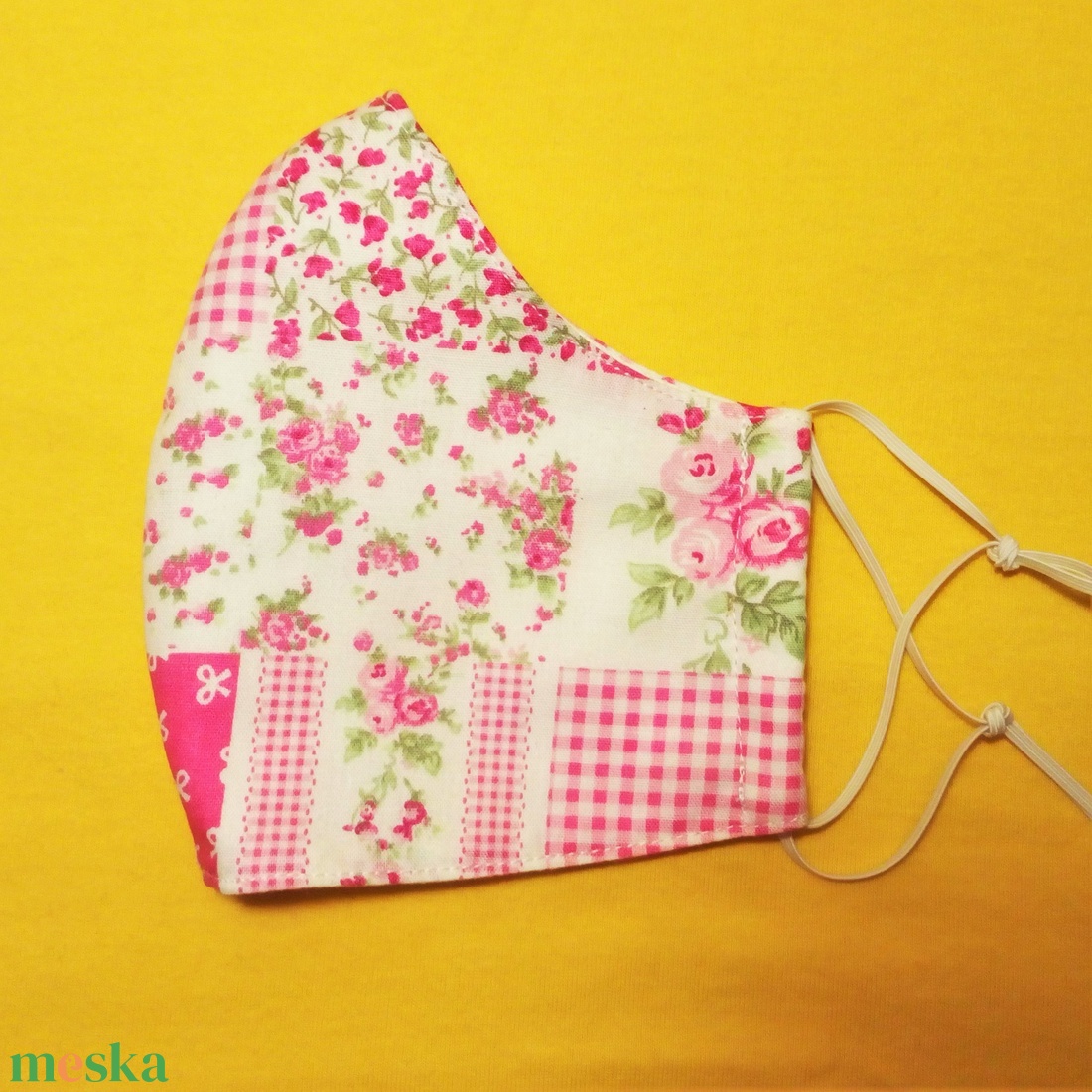 Virágos patchwork mintás arcmaszk, szájmaszk - ruha & divat - maszk, arcmaszk - Meska.hu