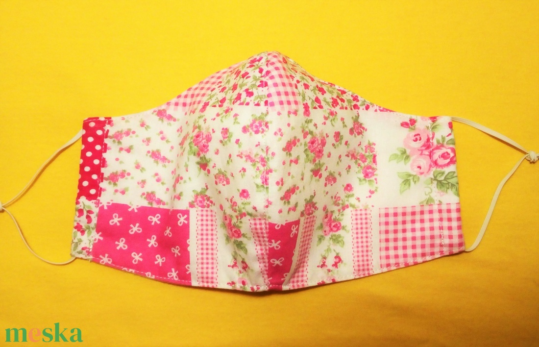 Virágos patchwork mintás arcmaszk, szájmaszk - ruha & divat - maszk, arcmaszk - Meska.hu