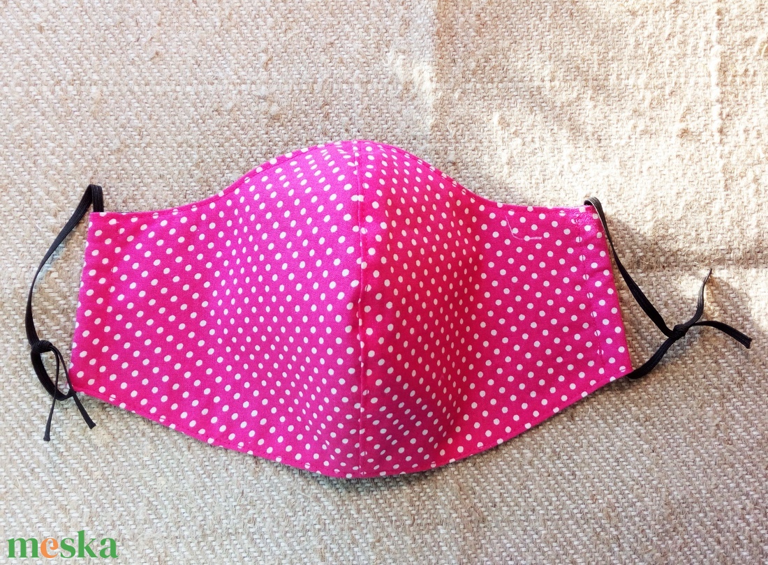 PINK PÖTTYÖS - fregoli arcmaszk - ruha & divat - maszk, arcmaszk - Meska.hu