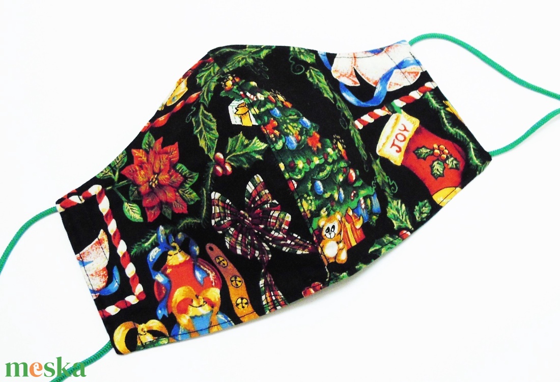 Karácsonyi, minőségi pamut maszk - M méret - ruha & divat - maszk, arcmaszk - női - Meska.hu