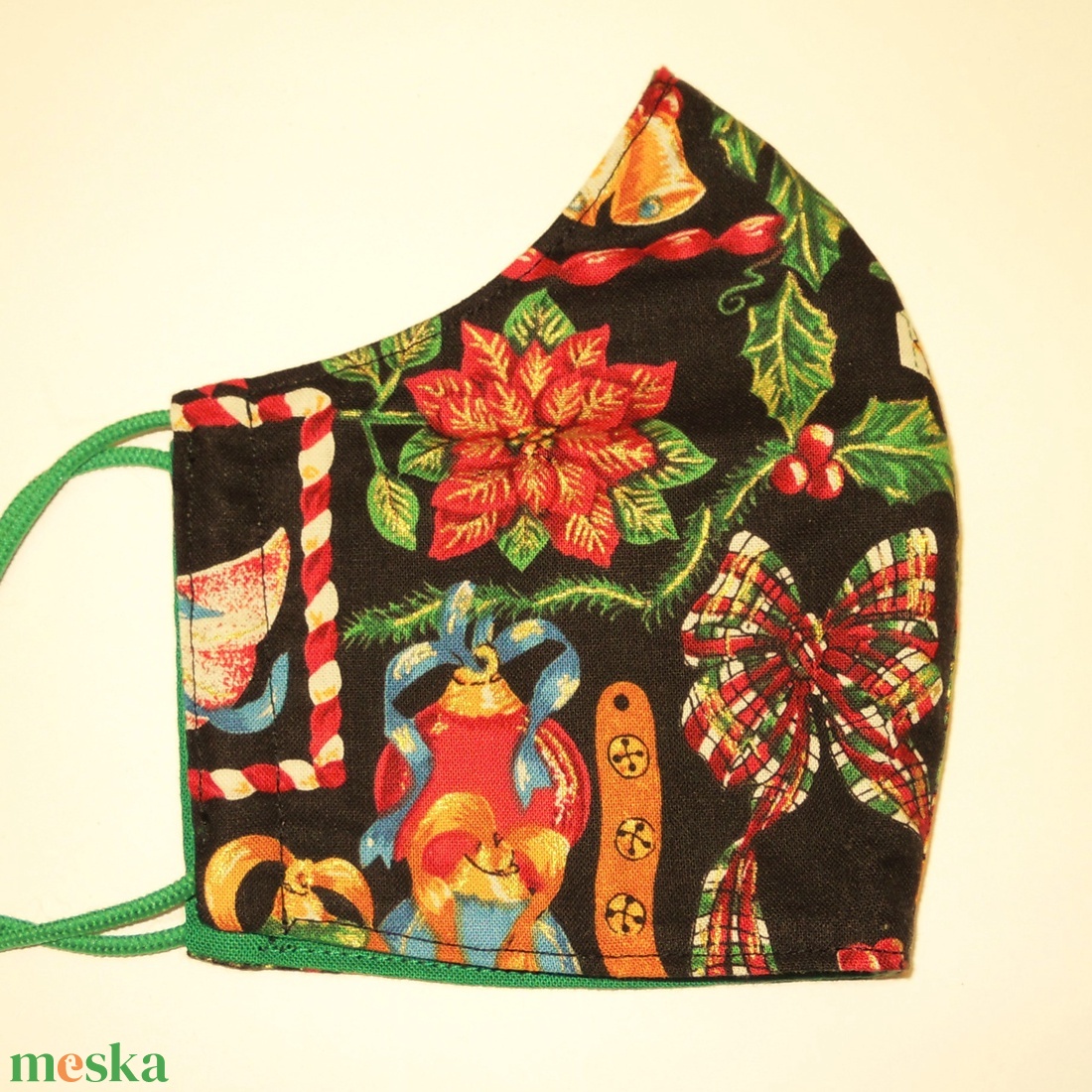 Karácsonyi, minőségi pamut maszk - M méret - ruha & divat - maszk, arcmaszk - női - Meska.hu