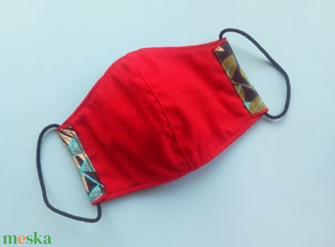 Színes leveles 100%-os  pamut maszk S méret - ruha & divat - maszk, arcmaszk - női - Meska.hu