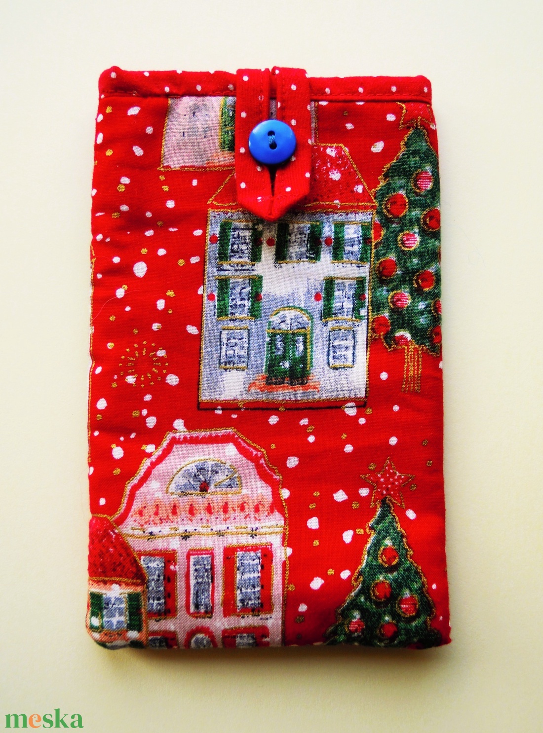 Karácsonyi házikós szemüvegtok, mobiltok, bármitartó - táska & tok - pénztárca & más tok - telefontok - Meska.hu