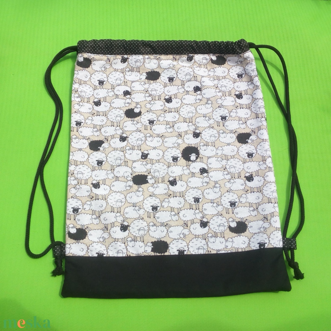 Barikás gymbag, hátizsák, tornazsák 100% pamut  - táska & tok - hátizsák - tornazsák, gymbag - Meska.hu