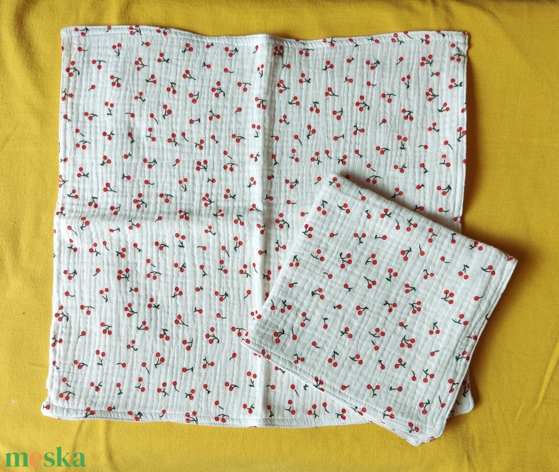 2 db cseresznyés duplagéz törlőrongy - papírtörlő helyett - otthon & életmód - konyhafelszerelés, tálalás - konyhai textil - konyharuha & törlőkendő - Meska.hu