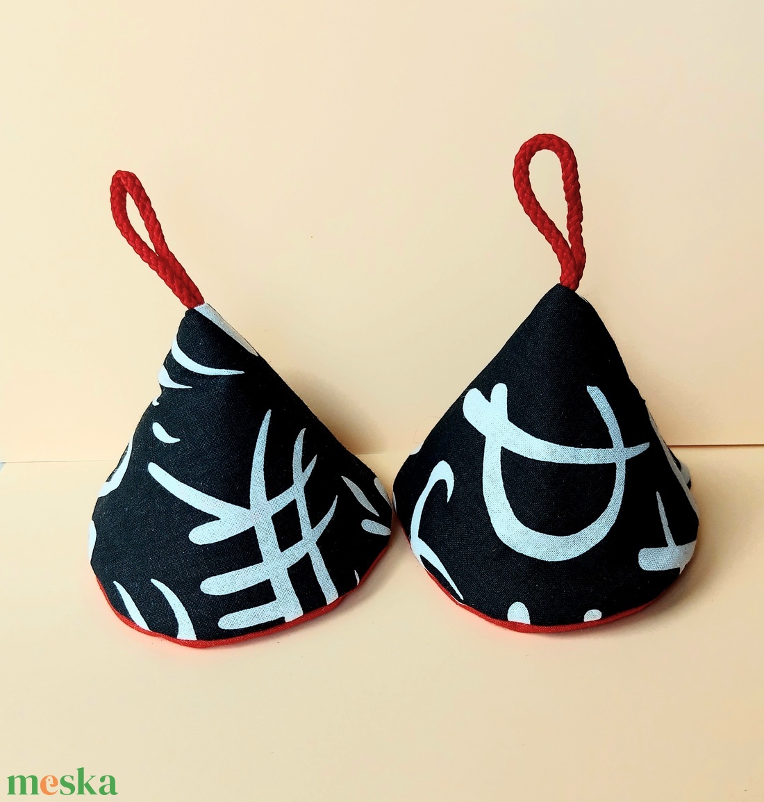 Kínai betűs edényfogó - 1 pár - otthon & életmód - konyhafelszerelés, tálalás - konyhai textil - edényfogó & edényfedő - Meska.hu