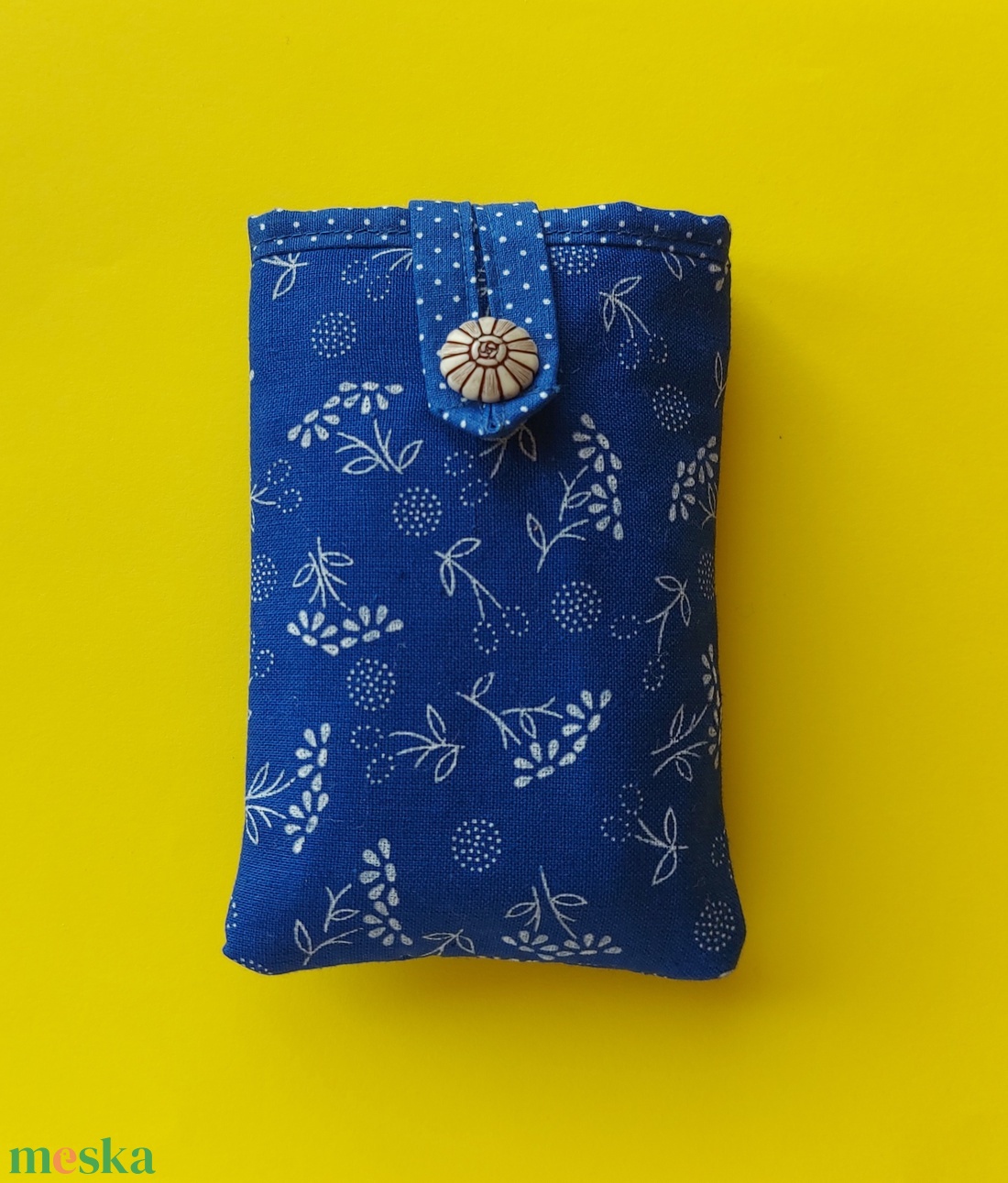 Kék virágmintás zsebkendőtartó - táska & tok - pénztárca & más tok - zsebkendőtartó tok - Meska.hu