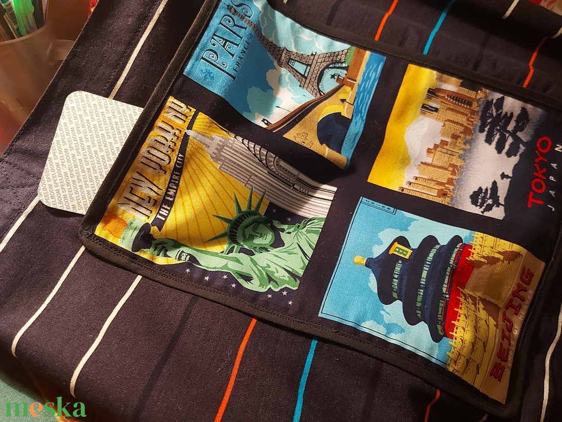 Bevásárló szatyor - városképekkel - táska & tok - bevásárlás & shopper táska - shopper, textiltáska, szatyor - Meska.hu