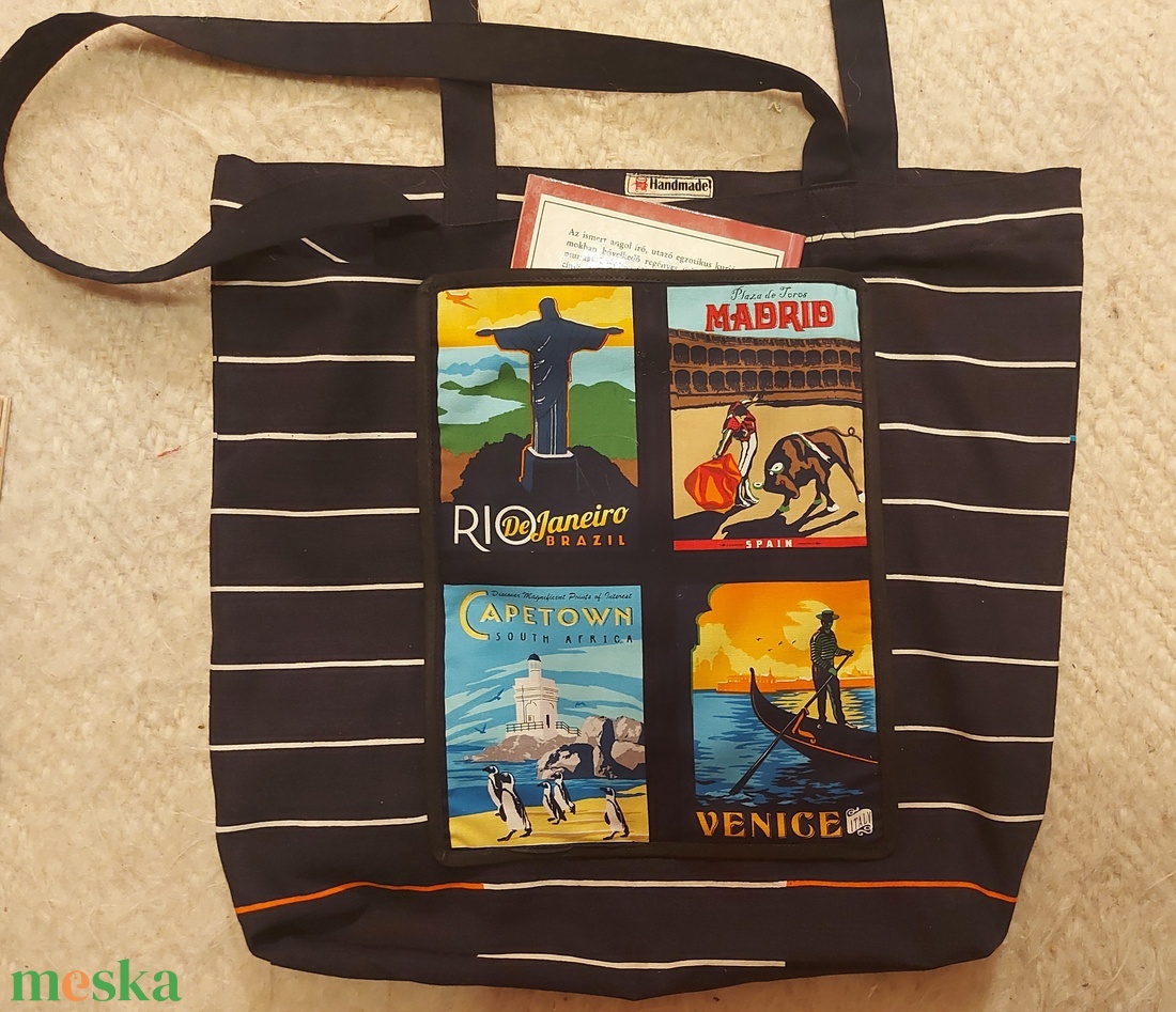 Bevásárló szatyor - városképekkel - táska & tok - bevásárlás & shopper táska - shopper, textiltáska, szatyor - Meska.hu