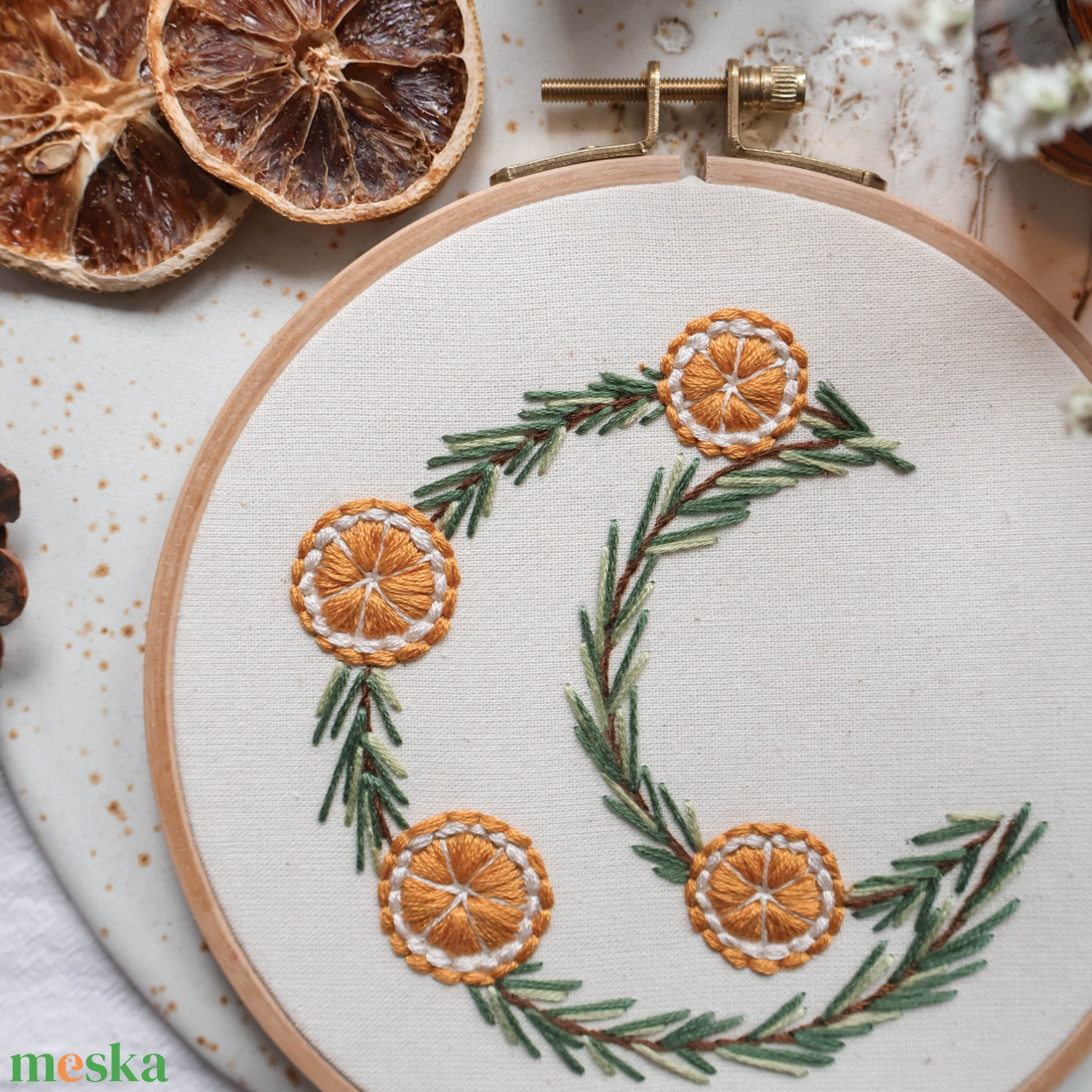 Yule holdkoszorú digitális hímzésminta PDF kezdőknek - diy (csináld magad) - szabásminta, útmutató - hímzés minta - Meska.hu