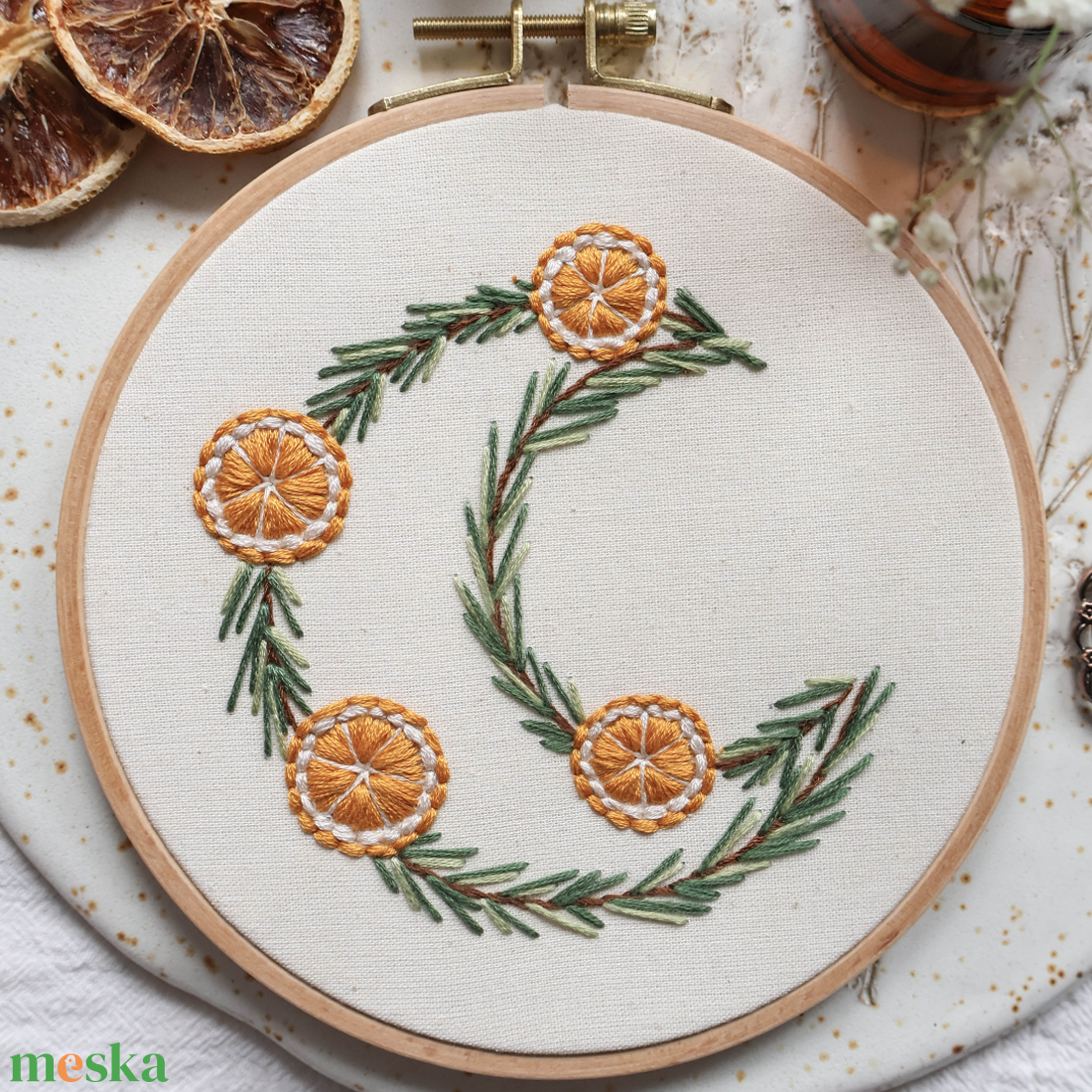 Yule holdkoszorú digitális hímzésminta PDF kezdőknek - diy (csináld magad) - szabásminta, útmutató - hímzés minta - Meska.hu