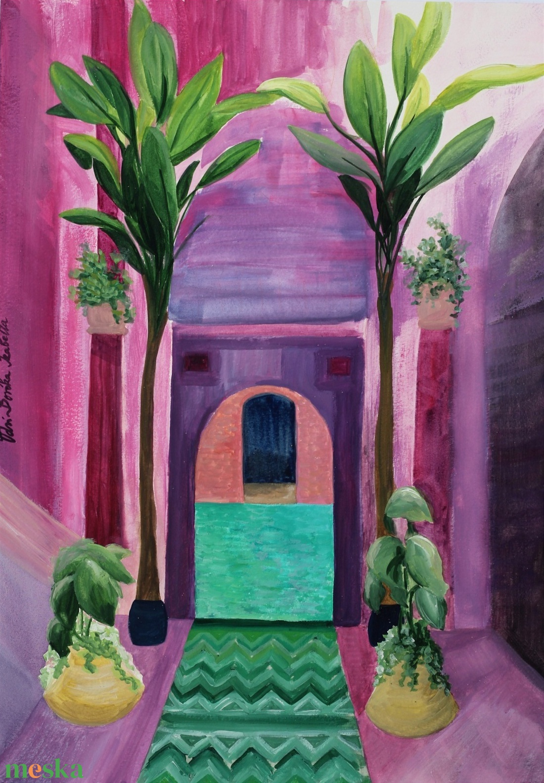 Marokkó - művészet - festmény - festmény vegyes technika - Meska.hu