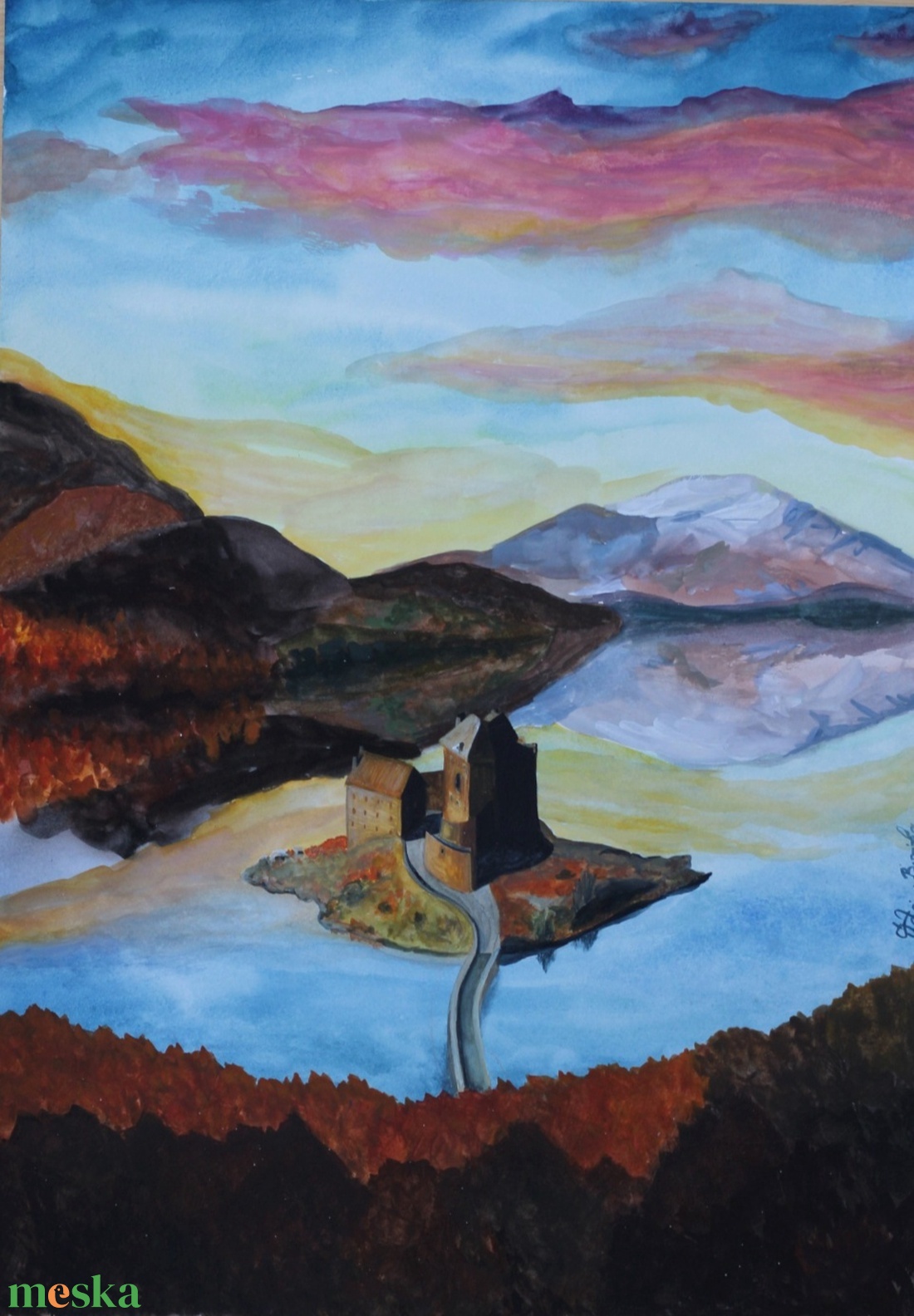 Őszi táj - művészet - festmény - akvarell - Meska.hu