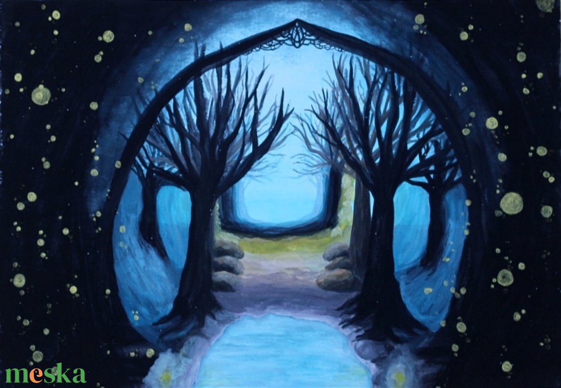 Ösvény - művészet - festmény - festmény vegyes technika - Meska.hu