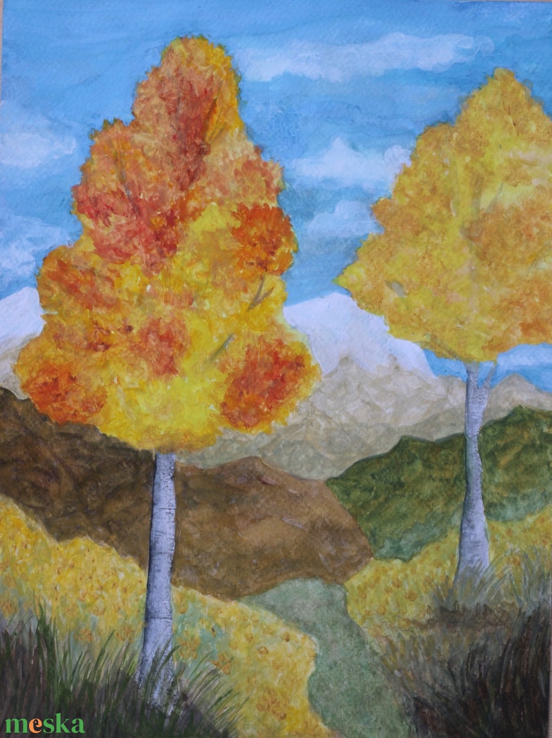 Őszi juhar - művészet - festmény - akvarell - Meska.hu