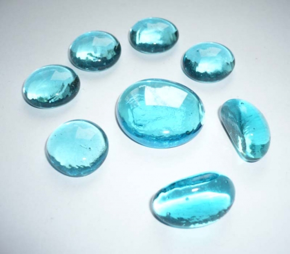 Türkiz üvegkavics kaboshon válogatás - kellékek & szerszámok - gyöngyfűzés kellékek - cabochon - Meska.hu
