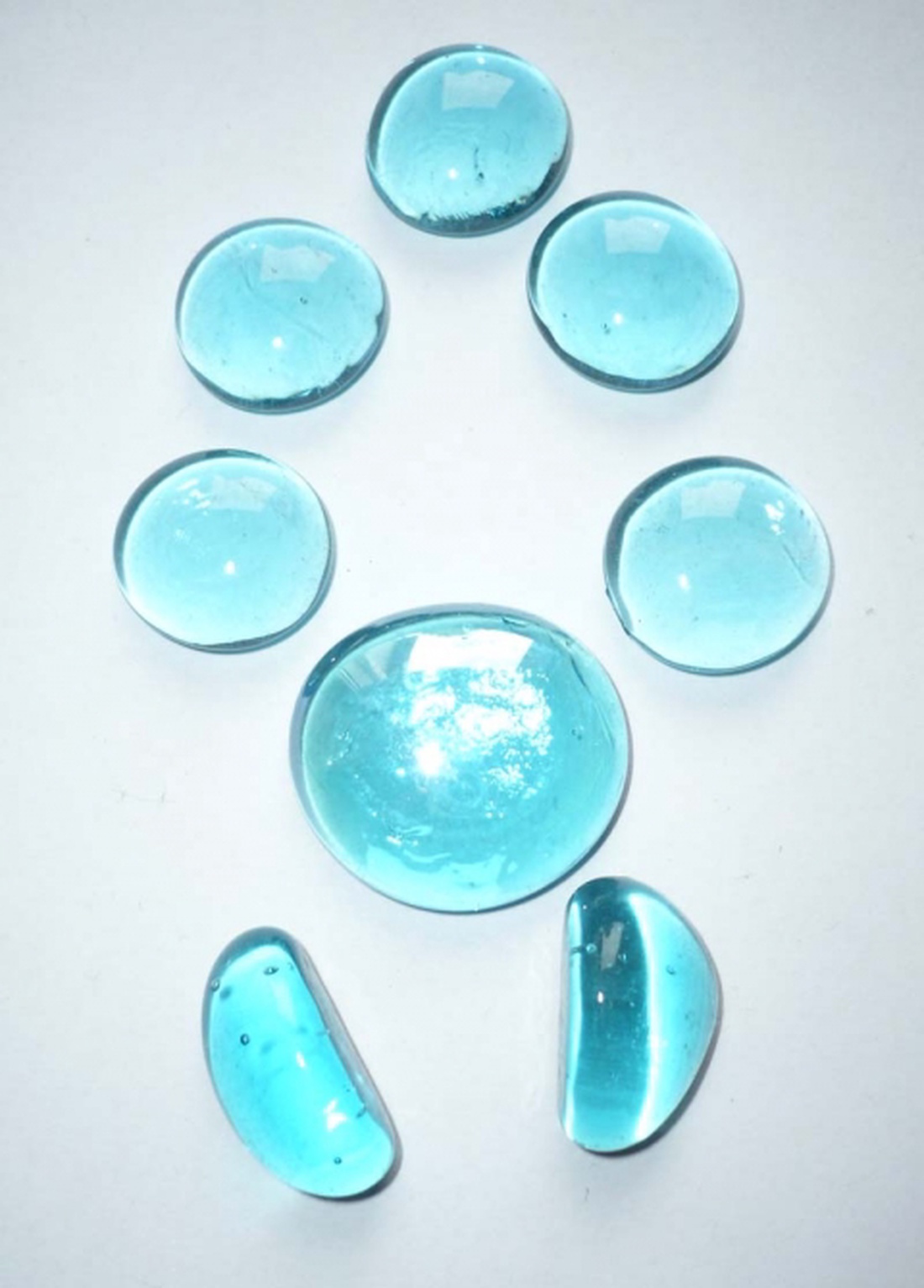 Türkiz üvegkavics kaboshon válogatás - kellékek & szerszámok - gyöngyfűzés kellékek - cabochon - Meska.hu