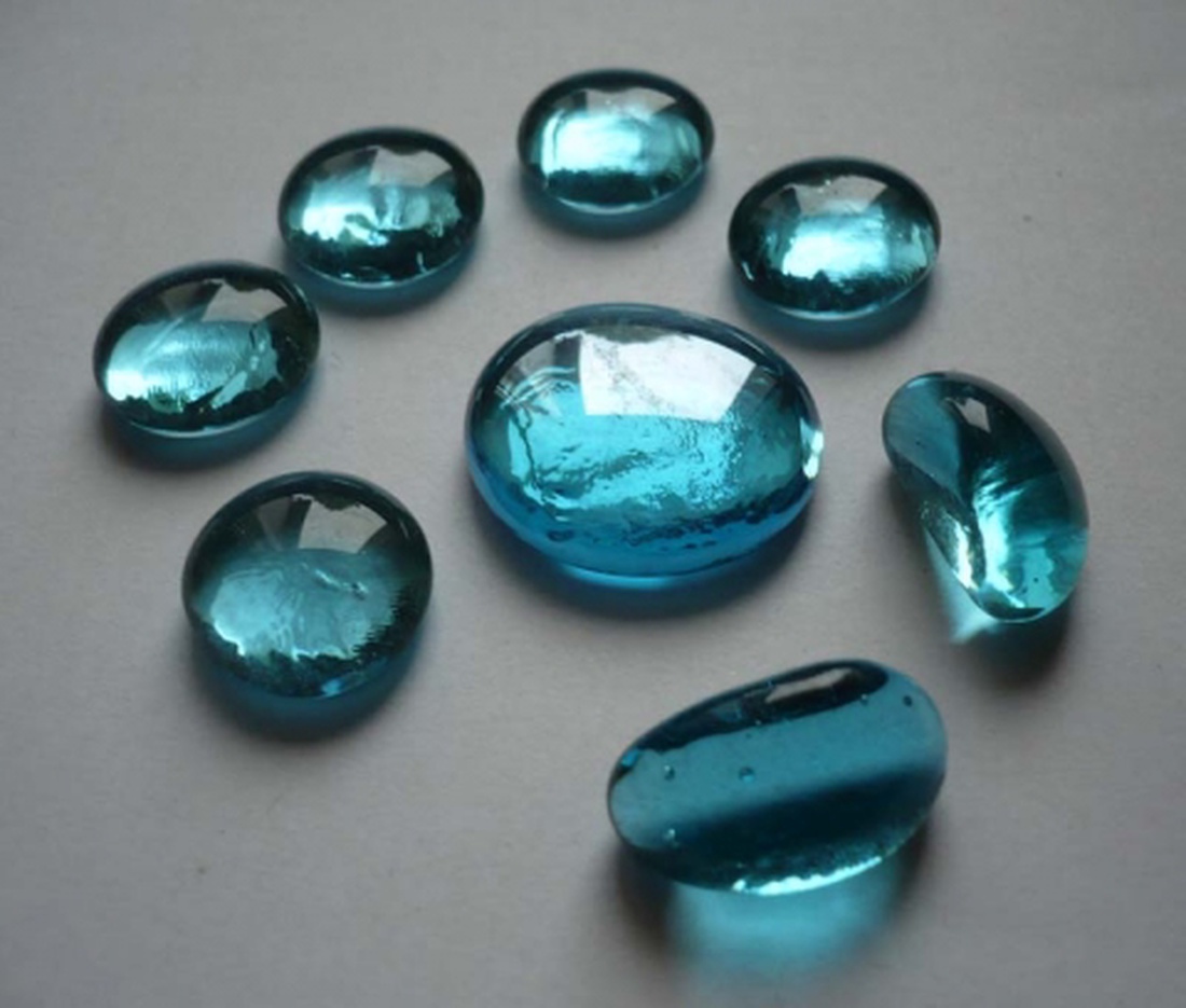 Türkiz üvegkavics kaboshon válogatás - kellékek & szerszámok - gyöngyfűzés kellékek - cabochon - Meska.hu