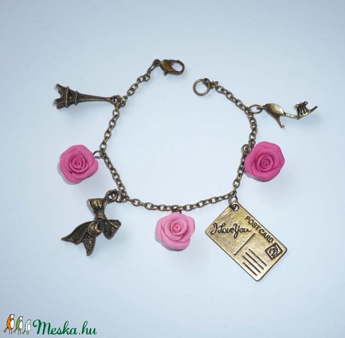 Romantika - réz karkötő rózsákkal - ékszer - karkötő - charm karkötő - Meska.hu Romantika - réz karkötő rózsákkal - ékszer - karkötő - charm karkötő - Meska.hu