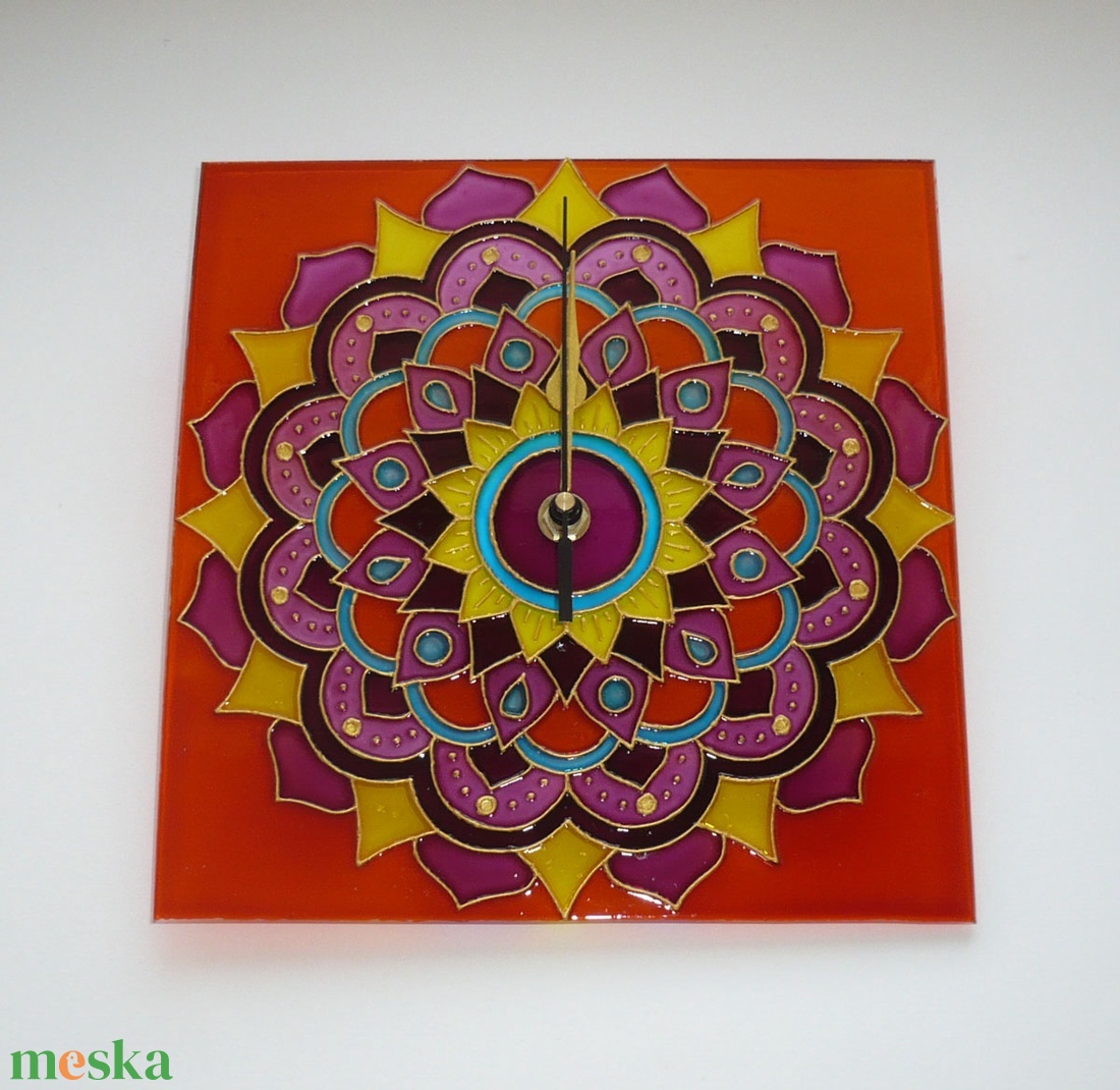 Hippi Mandala - egyedi festett üveg falióra - otthon & lakás - dekoráció - fali és függő dekoráció - falióra & óra - Meska.hu Hippi Mandala - egyedi festett üveg falióra - otthon & lakás - dekoráció - fali és függő dekoráció - falióra & óra - Meska.hu