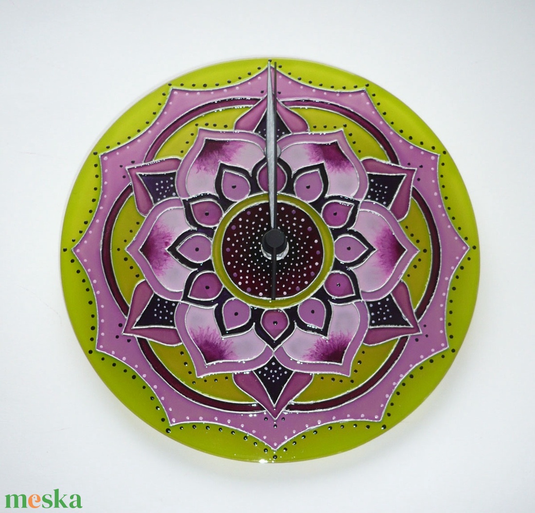 Tavaszi mandala - egyedi festett üveg falióra - otthon & lakás - dekoráció - fali és függő dekoráció - falióra & óra - Meska.hu Tavaszi mandala - egyedi festett üveg falióra - otthon & lakás - dekoráció - fali és függő dekoráció - falióra & óra - Meska.hu