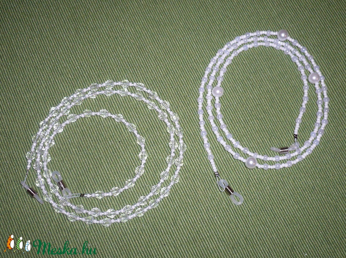 Hófehér szemüveglánc (szemüveg pánt) duo -  - Meska.hu