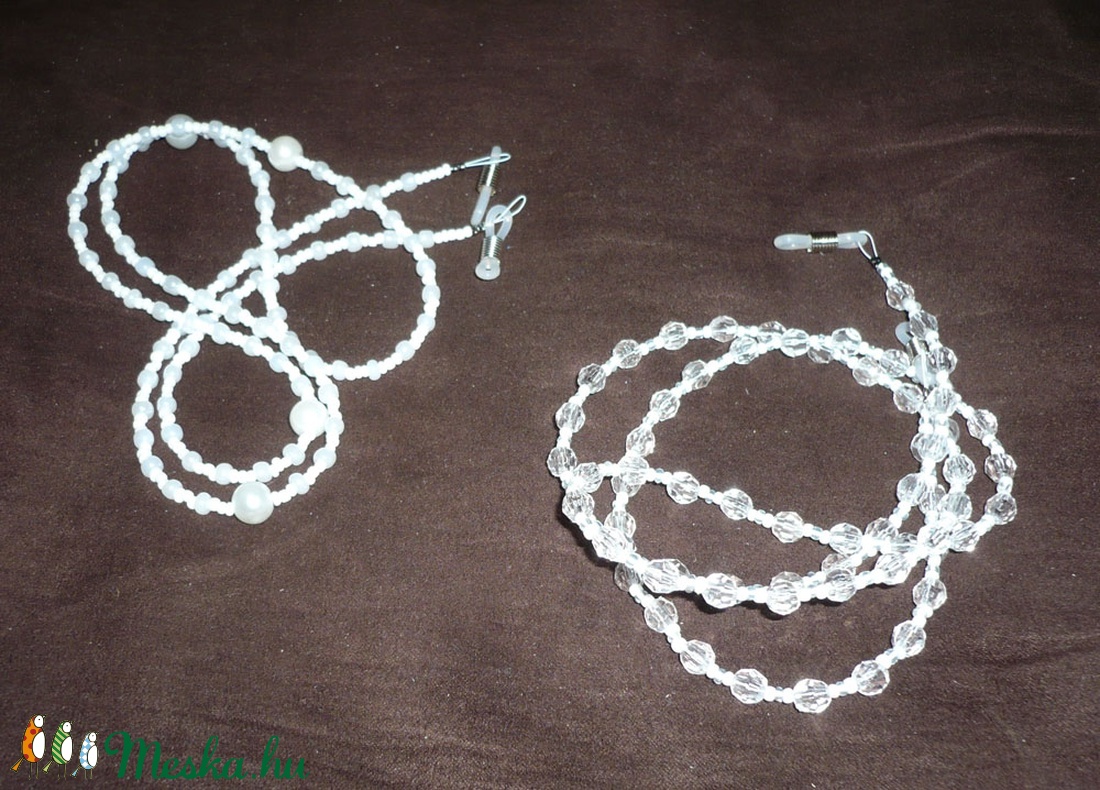 Hófehér szemüveglánc (szemüveg pánt) duo -  - Meska.hu