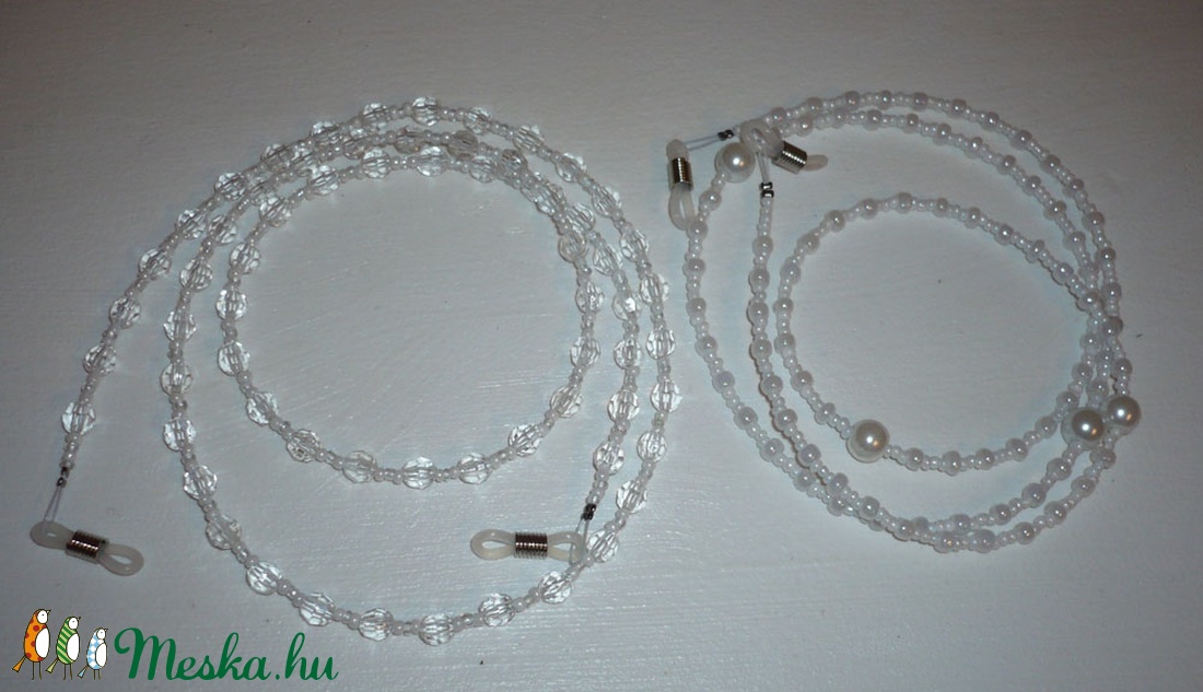Hófehér szemüveglánc (szemüveg pánt) duo -  - Meska.hu