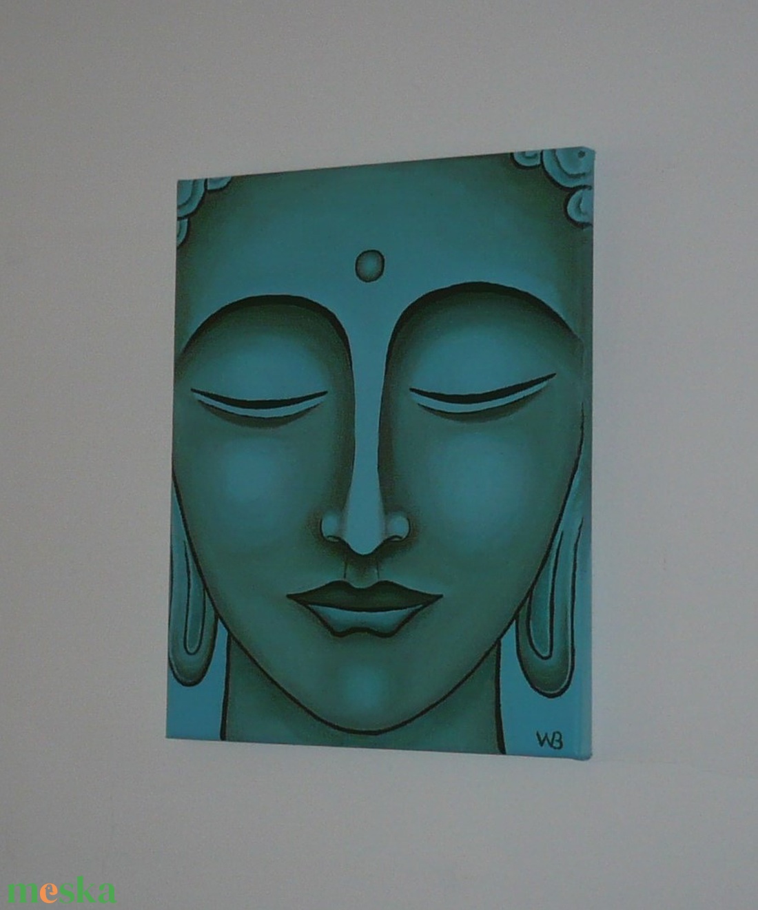 Türkiz Buddha - egyedi akril festmény, falikép 24x30 - otthon & életmód - dekoráció - kép & falikép - vászonkép - Meska.hu Türkiz Buddha - egyedi akril festmény, falikép 24x30 - otthon & életmód - dekoráció - kép & falikép - vászonkép - Meska.hu