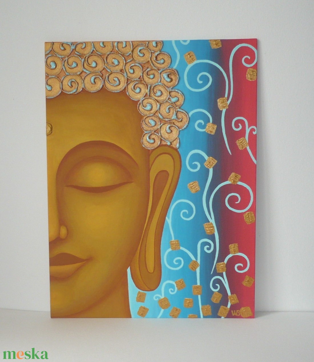 Buddha - egyedi akril festmény, falikép 30x40 - művészet - festmény - akril - Meska.hu