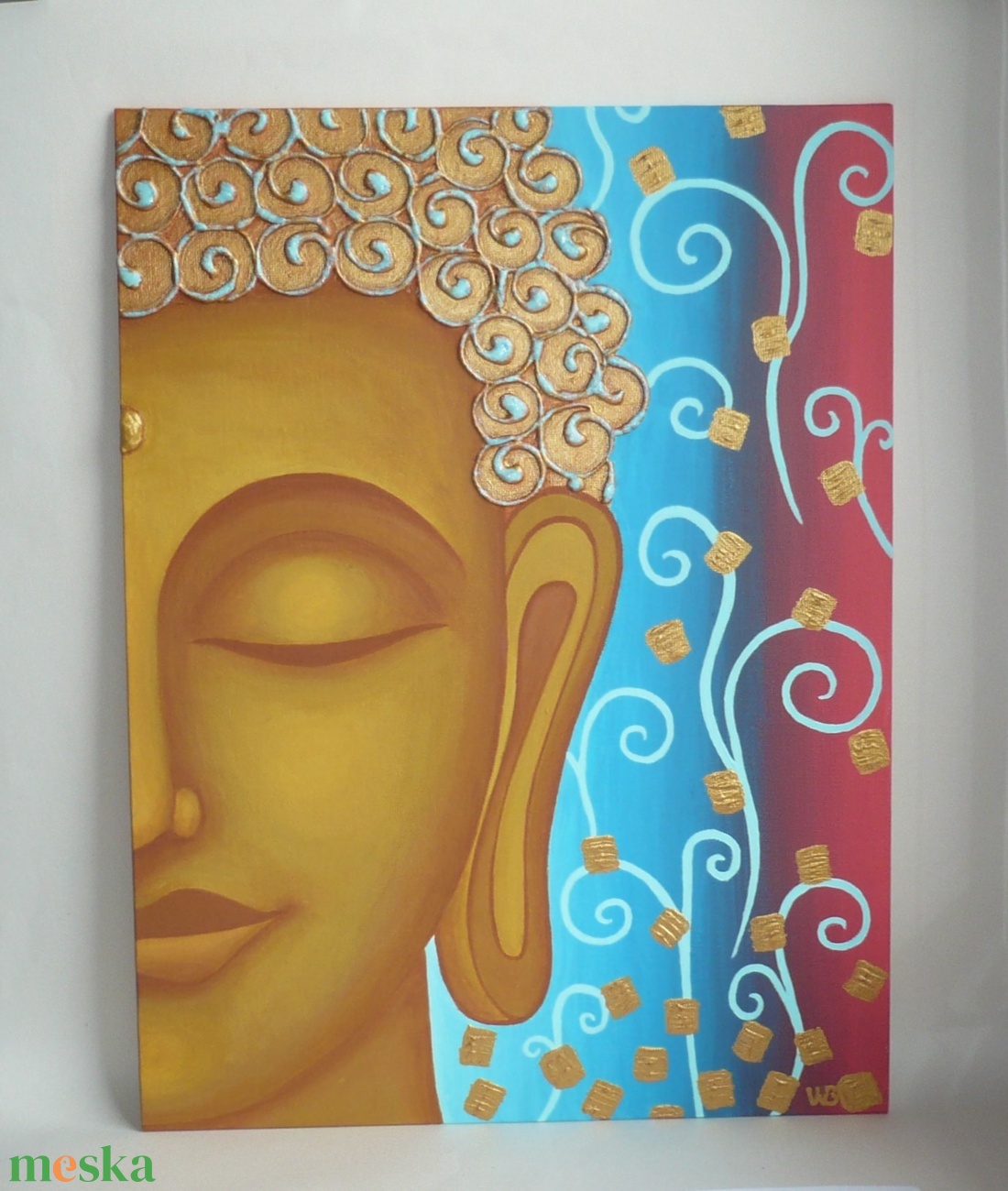 Buddha - egyedi akril festmény, falikép 30x40 - művészet - festmény - akril - Meska.hu