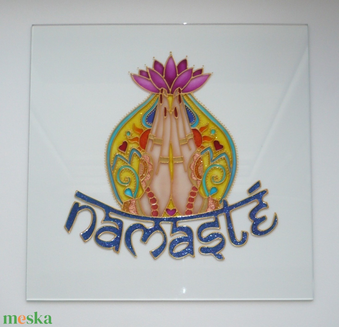 Namaste - üvegre festett falikép, festmény - otthon & lakás - dekoráció - kép & falikép - üvegkép - Meska.hu Namaste - üvegre festett falikép, festmény - otthon & lakás - dekoráció - kép & falikép - üvegkép - Meska.hu