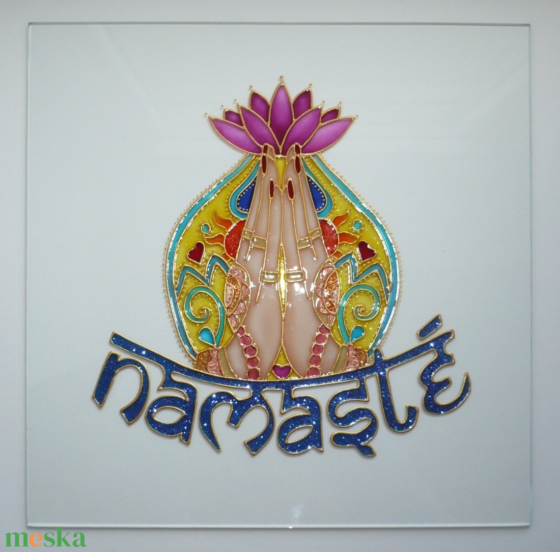 Namaste - üvegre festett falikép, festmény - otthon & lakás - dekoráció - kép & falikép - üvegkép - Meska.hu Namaste - üvegre festett falikép, festmény - otthon & lakás - dekoráció - kép & falikép - üvegkép - Meska.hu