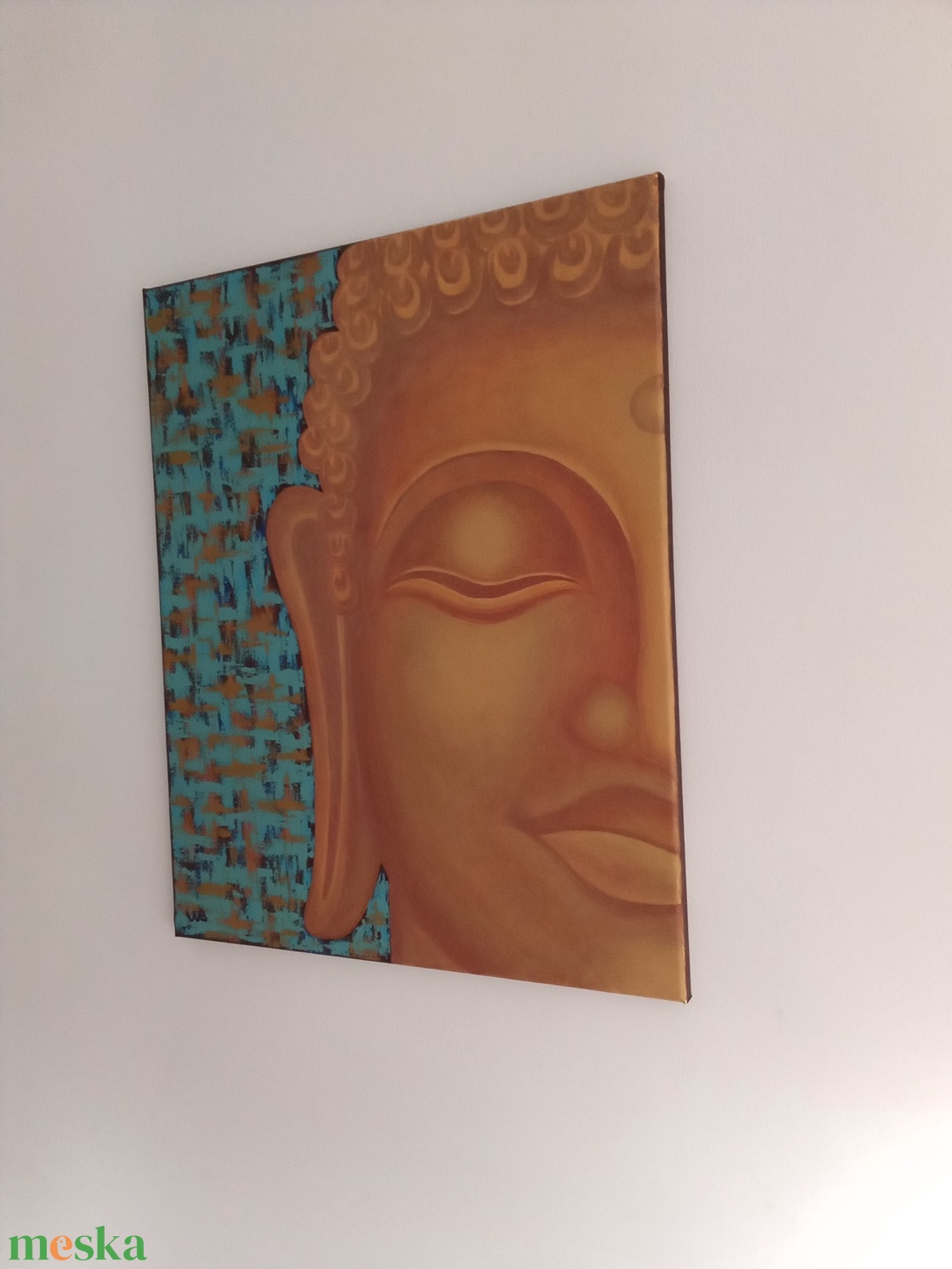Arany Buddha - egyedi akril festmény, falikép 40x50 - művészet - festmény - akril - Meska.hu Arany Buddha - egyedi akril festmény, falikép 40x50 - művészet - festmény - akril - Meska.hu
