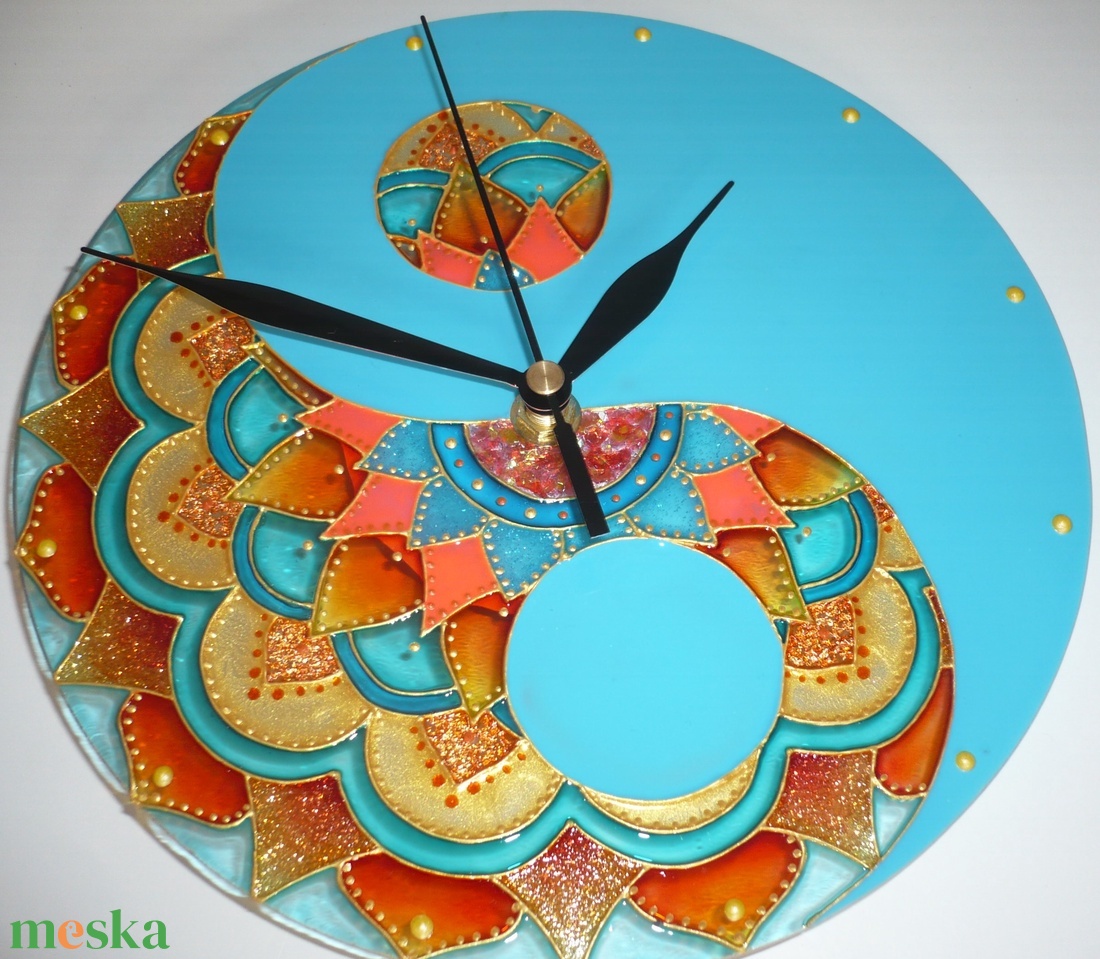 Jin-jang Mandala - egyedi festett mandala üveg falióra - otthon & lakás - dekoráció - fali és függő dekoráció - falióra & óra - Meska.hu Jin-jang Mandala - egyedi festett mandala üveg falióra - otthon & lakás - dekoráció - fali és függő dekoráció - falióra & óra - Meska.hu