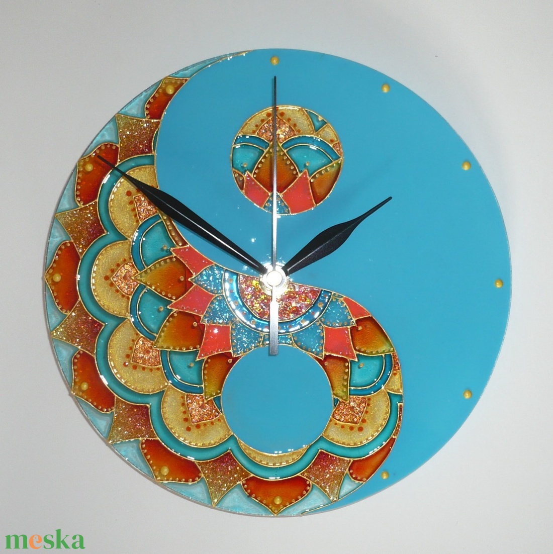 Jin-jang Mandala - egyedi festett mandala üveg falióra - otthon & lakás - dekoráció - fali és függő dekoráció - falióra & óra - Meska.hu Jin-jang Mandala - egyedi festett mandala üveg falióra - otthon & lakás - dekoráció - fali és függő dekoráció - falióra & óra - Meska.hu