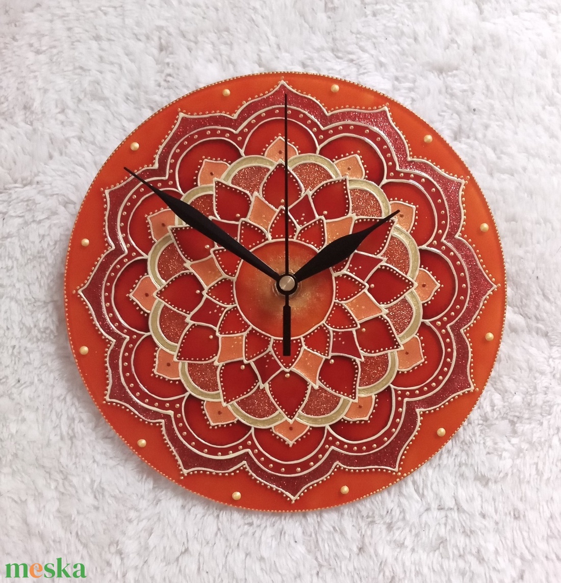 Napfény Mandala - egyedi festett mandala üveg falióra - otthon & életmód - dekoráció - fali és függő dekoráció - falióra & óra - Meska.hu Napfény Mandala - egyedi festett mandala üveg falióra - otthon & életmód - dekoráció - fali és függő dekoráció - falióra & óra - Meska.hu
